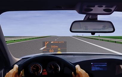 BMW Automotive heads up driving windshield display
