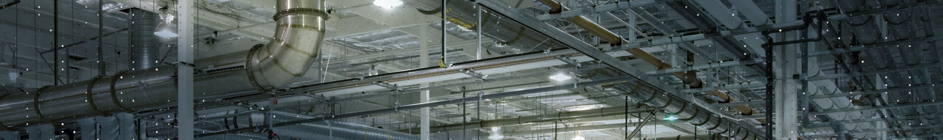 Industrial warehouse ceiling banner