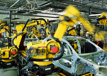 vision guided robot arm line building automotive