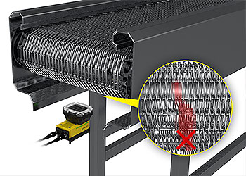 In-Sight D900 從鏈帶底下檢測輸送帶是否有缺陷