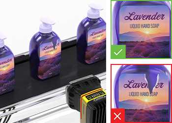 德国必威机器视觉相机检查标签质量液体香皂容器