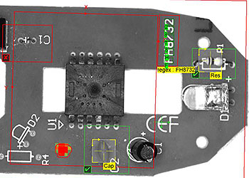 Bildverarbeitungsprüfung einer Maus-Leiterplatte