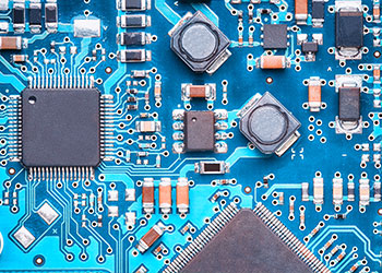 Blue PCB up close Assembly Inspection