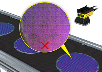 El aprendizaje profundo hizo la distinción entre una buena inspección de wafer de semiconductores y dos malos ejemplos de inspección.