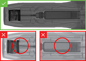 Deux problèmes d’assemblage sont découverts sur la radiographie d’un dispositif d’administration de médicaments grâce au Deep Learning