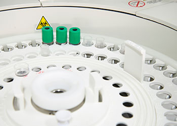 medical device centrifuge with vials