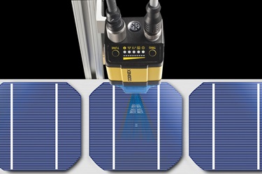 DataMan 302蓝光在太阳能电池上读取2d数据矩阵