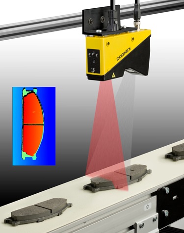 DS1000激光轮廓仪扫描移动刹车片的三维尺寸数据
