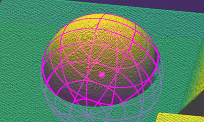 提取Sphere3D视觉工具使用零件的几何形状来定位和测量零件的球面部分。