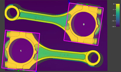 PatMax3D视觉工具可确保连杆的正确位置，从而在3D中进行准确检测