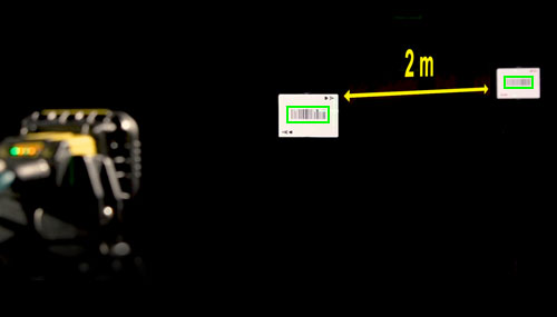 液体透镜的例子，成功读取1D编码2m的距离