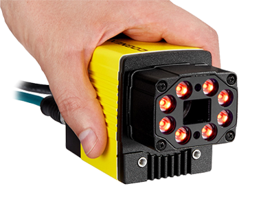 hand holding a Cognex Dataman 470