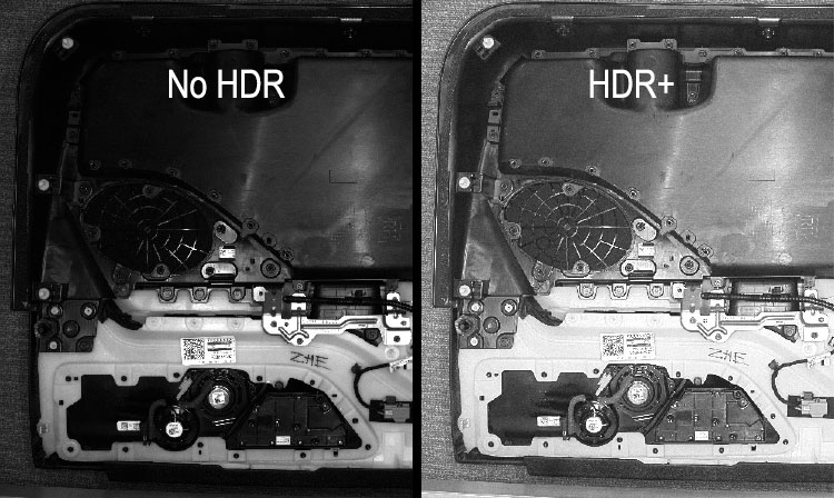 with and without HDR+ comparison