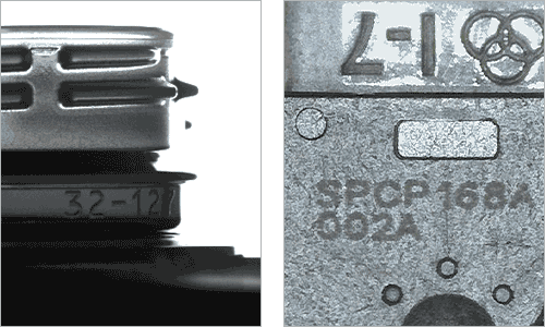 ISD900  -  OCR应用示例在不同的金属表面上