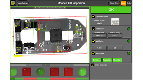 In-Sight Vision Suite基于web的人机界面检测计算机鼠标电路板