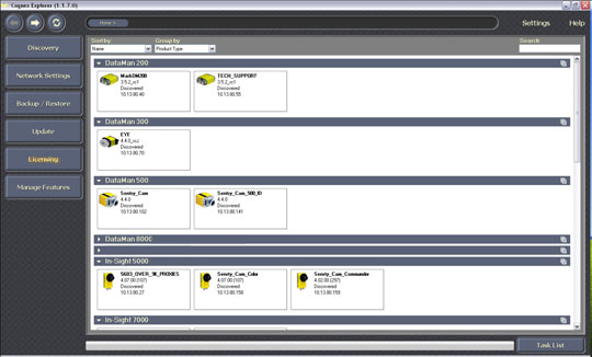 Cognex Explorer control center