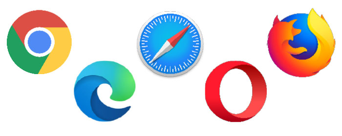 Chrome, Edge, Safari, Opera和Firefox Web浏览器标识