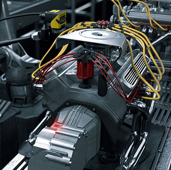 Dataman 150/260读取汽车发动机缸体上的2D DPM代码，用于跟踪零件