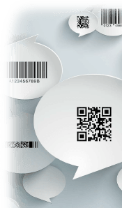 barcode symbologies in speech bubbles