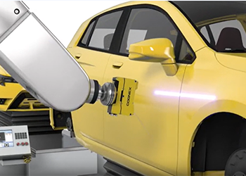 cognex 3d-l4000 inspects door of yellow car