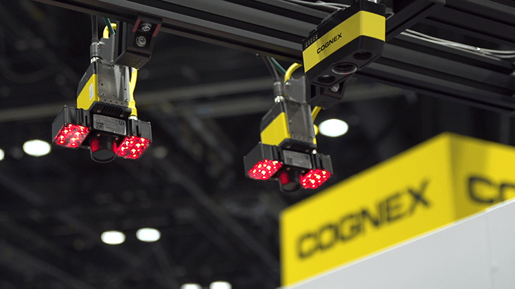 cognex摄像机安装在会议环境中的展台上